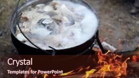  Presentation with food allergies - Beautiful slides featuring preparing food on camp - hot backdrop and a wine colored foreground