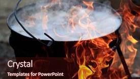  Presentation with camp - Theme consisting of preparing food on camp - hot background and a wine colored foreground