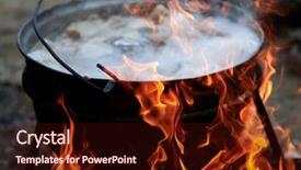  Presentation with food keripik - Slide set enhanced with preparing food on camp - hot background and a wine colored foreground