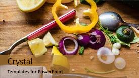  Presentation with messy - Cool new presentation theme with preparing food backdrop and a gold colored foreground