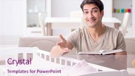  Presentation with student - Slide set featuring preparing for exams and looking background and a lemonade colored foreground