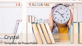  Presentation with library - Cool new PPT layouts with preparing for exams at library backdrop and a  colored foreground