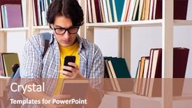  Presentation with library - Audience pleasing PPT theme consisting of preparing for exams at library backdrop and a coral colored foreground