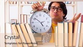  Presentation with test exam student - Beautiful presentation featuring preparing for exams at library backdrop and a lemonade colored foreground