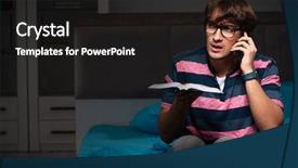  Presentation with test exam student - Audience pleasing presentation theme consisting of preparing for exams at night backdrop and a  colored foreground