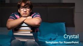  Presentation with student - Cool new presentation with preparing for exams at night backdrop and a  colored foreground