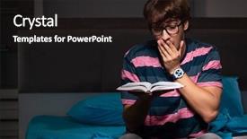  Presentation with test exam student - Slides featuring preparing for exams at night background and a  colored foreground