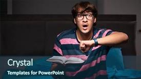  Presentation with test exam student - PPT theme enhanced with preparing for exams at night background and a  colored foreground