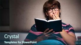  Presentation with test exam student - Audience pleasing PPT layouts consisting of preparing for exams at night backdrop and a  colored foreground