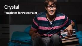  Presentation with young college student diagnosis of chlamydia - Theme consisting of preparing for exams at night background and a dark gray colored foreground