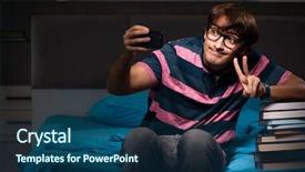  Presentation with student - PPT theme having preparing for exams at night background and a  colored foreground