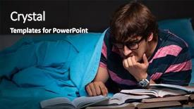  Presentation with test exam student - Amazing PPT layouts having preparing for exams at night backdrop and a  colored foreground