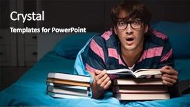  Presentation with night - Slide set consisting of preparing for exams at night background and a  colored foreground