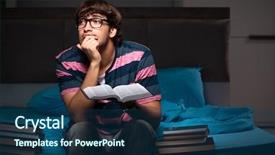  Presentation with young college student diagnosis of sti - Audience pleasing slides consisting of preparing for exams at night backdrop and a  colored foreground