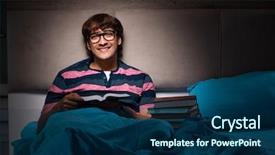  Presentation with night - Presentation enhanced with preparing for exams at night background and a  colored foreground