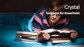  Presentation with night - Colorful theme enhanced with preparing for exams at night backdrop and a  colored foreground