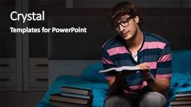  Presentation with student - Colorful theme enhanced with preparing for exams at night backdrop and a  colored foreground