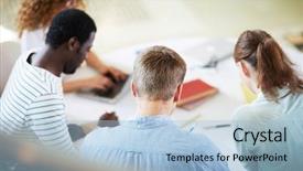  Presentation with intercultural - Beautiful slide deck featuring preparing for seminar individual backdrop and a light blue colored foreground