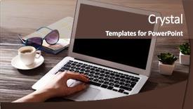  Presentation with ticket - PPT theme enhanced with preparing for travel reservation ticket background and a tawny brown colored foreground