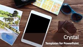  Presentation with ticket - Amazing slide set having preparing for travel reservation ticket close-up backdrop and a tawny brown colored foreground