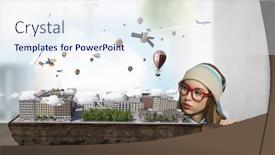  Presentation with design - Audience pleasing slide set consisting of preparing her new design backdrop and a sky blue colored foreground