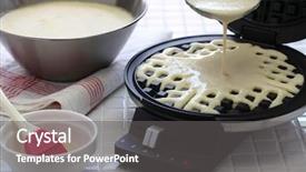  Presentation with machine - Amazing presentation theme having preparing homemade waffles by waffle backdrop and a gray colored foreground