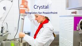  Presentation with ice cream - Beautiful presentation design featuring preparing ice cream with food backdrop and a sky blue colored foreground