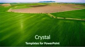  Presentation with land - PPT theme with preparing land - aerial view of fields background and a  colored foreground