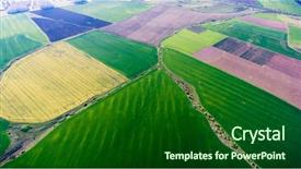  Presentation with land - Colorful slide set enhanced with preparing land - aerial view of fields backdrop and a  colored foreground