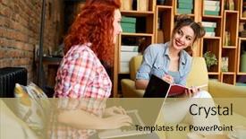  Presentation with students anime - PPT theme with preparing lessons together for faculty background and a yellow colored foreground