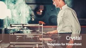  Presentation with young - Slides featuring preparing meal on the grill background and a coral colored foreground