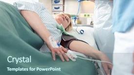  Presentation with nurses - Beautiful PPT theme featuring preparing patient for internal medicine backdrop and a ocean colored foreground