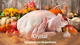  Presentation with thanksgiving - Presentation with preparing the thanksgiving turkey background and a coral colored foreground