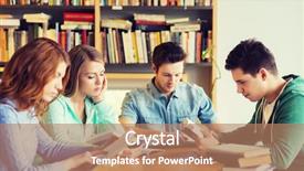  Presentation with exam - Cool new PPT layouts with preparing to exam in library backdrop and a coral colored foreground