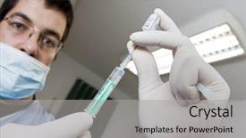  Presentation with vaccine - PPT theme with preparing to give a vaccine background and a light gray colored foreground