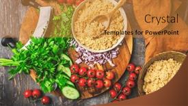  Presentation with couscous - Theme featuring preparing-traditional-oriental-salad-tabouleh background and a gold colored foreground