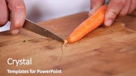  Presentation with crisp carrot - Amazing PPT layouts having preperous - chef slicing a carrot backdrop and a  colored foreground