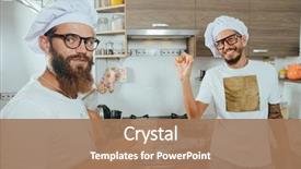  Presentation with cook chef - Cool new PPT layouts with preperous - food and people concept backdrop and a coral colored foreground