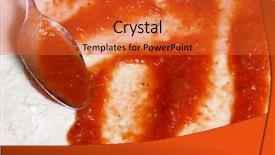  Presentation with sauce - Amazing theme having preperous - hand smearing out pizza sauce backdrop and a  colored foreground