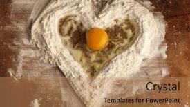  Presentation with broken egg - Colorful presentation theme enhanced with preperous - heart made of flour backdrop and a  colored foreground
