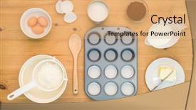  Presentation with cup cake - Slide set consisting of preperous - overhead flat lay arrangement background and a  colored foreground