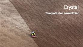  Presentation with tractor - Slide set with preperous - tractor raking a ploughed field background and a gray colored foreground