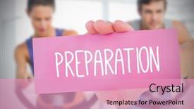  Presentation with saying - Presentation consisting of preperous - woman holding pink card saying background and a coral colored foreground