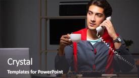  Presentation with computer - Amazing theme having preplacement talk - young handsome repairman repairing computer backdrop and a dark gray colored foreground