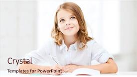  Presentation with student - Cool new theme with prescholar - education and school concept backdrop and a lemonade colored foreground