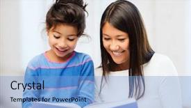  Presentation with school family - Presentation theme having prescholar - family children education school background and a light blue colored foreground