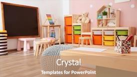  Presentation with kindergarten - Beautiful theme featuring preschool - beautiful interior of game room backdrop and a coral colored foreground