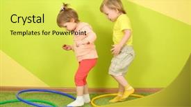  Presentation with laminar hood in operation room - Colorful PPT layouts enhanced with preschool - boy runs after a girl backdrop and a yellow colored foreground