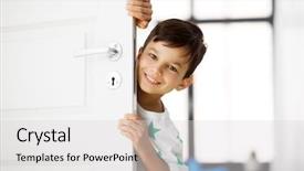  Presentation with childhood - Colorful presentation enhanced with preschool - childhood fun and people concept backdrop and a light gray colored foreground