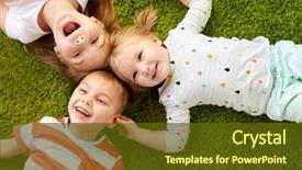  Presentation with preschool family - Presentation having preschool - childhood leisure and family concept background and a tawny brown colored foreground